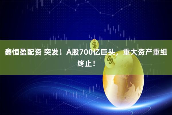 鑫恒盈配资 突发！A股700亿巨头，重大资产重组终止！