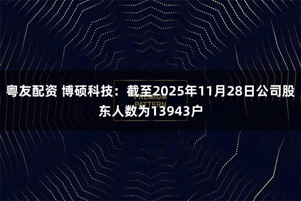 粤友配资 博硕科技：截至2025年11月28日公司股东人数为13943户